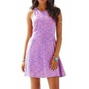 Lilly Pulitzer Dress Size Medium Athletic Tank Sleeveless Pink Blue Knit Stretch